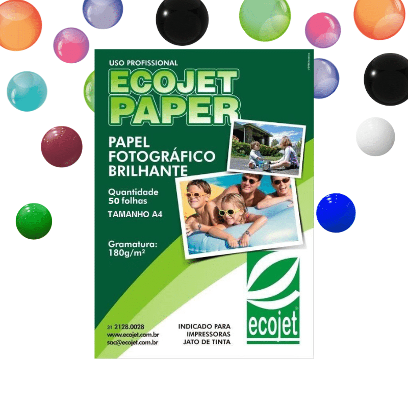 Papel Fotografico Brilhante 180g PCT 50 Folhas