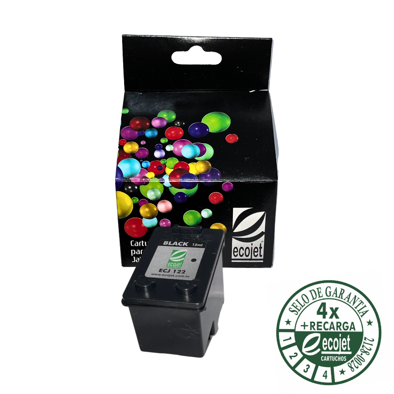 Cartucho Hp 122XL Black CH563HB Compatível Premium 12ml