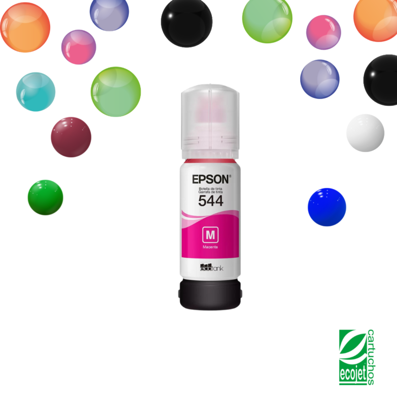 GARRAFA ECOTANK EPSON ORIGINAL T544 REFIL MAGENTA CORANTE 70ML